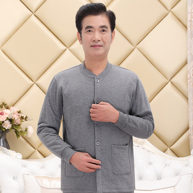 Đàn ông và phụ nữ ông già bông cardigan ba lớp dày lên một mảnh áo khoác lỏng lẻo đang ấm lớn đồ lót bông mở cơ thể bông len.