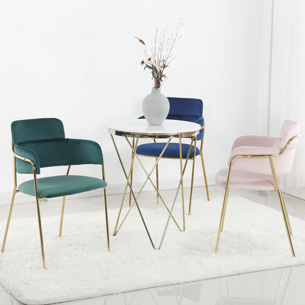 Iron art electroplating tea table dining table and chairs net red milk tea shop table and chairs