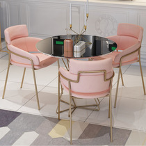 Nordic dining chair modern simple lazy home stool backrest casual desk chair makeup chair Net red ins chair