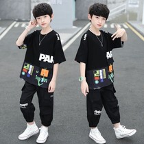 Boys cool summer suit Summer childrens thin handsome fried street childrens clothing Mens spring and summer net red foreign style childrens tide