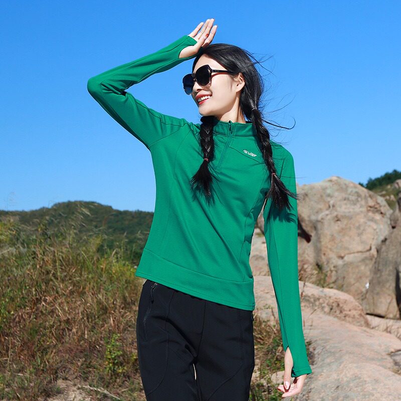 New Women Fashion Casual Thickening Plus Suede Undershirt Sports Autumn Winter Thin Grip Suede Long Sleeve Sport Breathable Quick Dry T-shirt