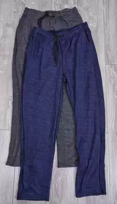 Foreign trade autumn and winter men and women couples casual plus velvet warm home pants non-inverted straight sports thick cotton pants thick pajama pants