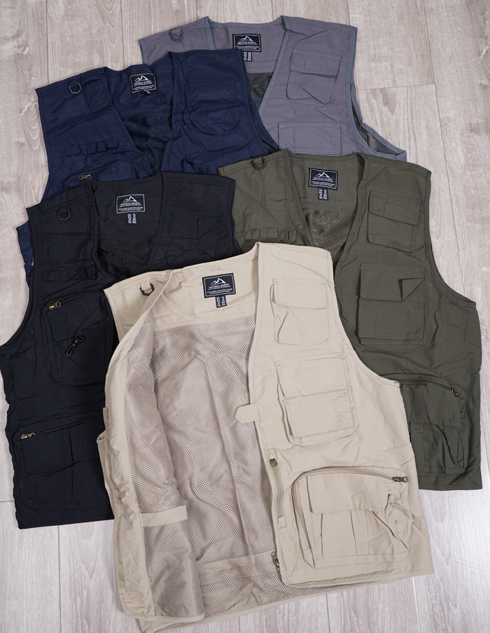 Foreign Trade Spring Summer Outdoor Men Mesh Breathable Casual Multi-Bag Tooling Waistcoat Photo Bird Fishing Vest Kan Shoulder