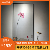 Chinese decorative painting hand embroidery Su embroidery finished product villa hanging painting aisle entrance large size lotus clear lotus pond fragrance