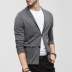 Mùa thu kinh doanh len lông cừu mỏng nam phù hợp với cổ áo len áo len cardigan DAZ463 - Áo khoác đôi