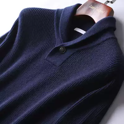 Gentleman character Italian yak wool yarn Winter Men thick green neck sweater DAZ583