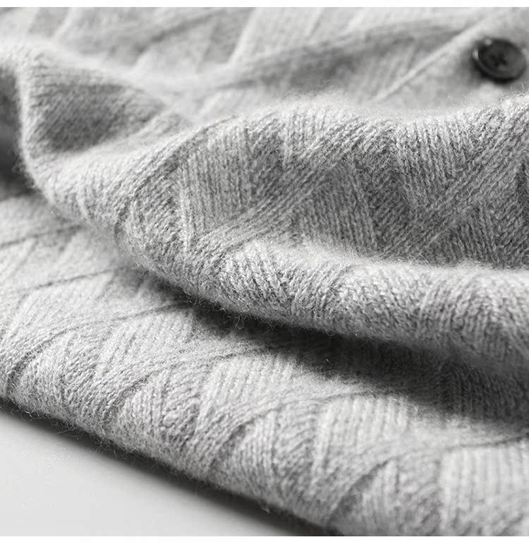 Cao cấp người đàn ông kinh doanh kim cương jacquard cao gram tinh khiết cashmere nam nửa cổ áo len cashmere áo len DAZ410