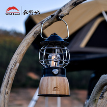 Autumn field and wind light outdoor camping lighting rechargeable retro leisure portable horse lantern camping atmosphere tent light