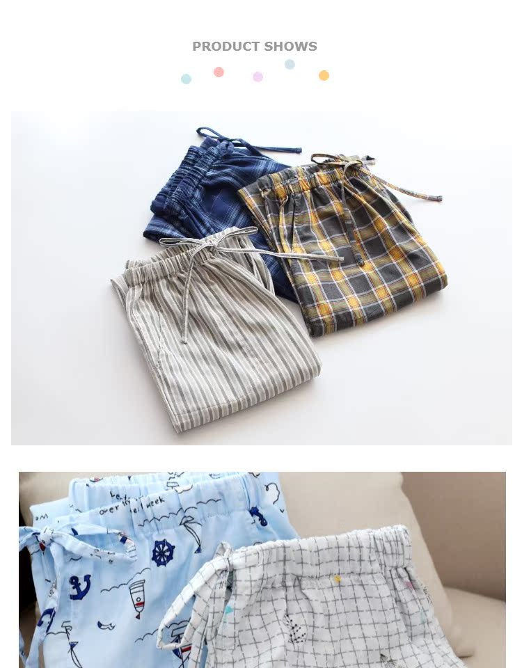 Quần kẻ sọc nam cotton mùa hè gạc đôi quần cotton mỏng phần rất thoáng khí mát quần quần thể thao nam