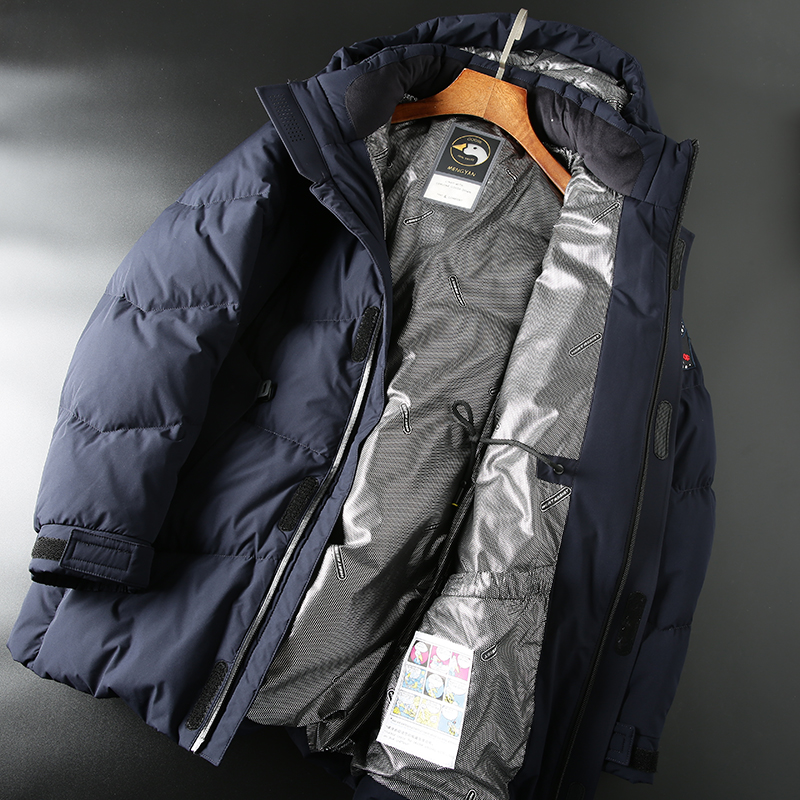 90 Goose cashmere double warm foreign trade Men's factory cut tail goods down jacket winter clothing medium and long version of coat