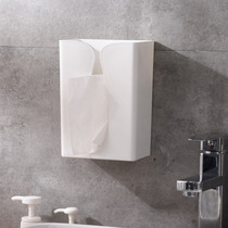 Toilet tissue box Japanese square wall-mounted paper towel rack creative simple ABS multifunctional non-trace sticker paper box
