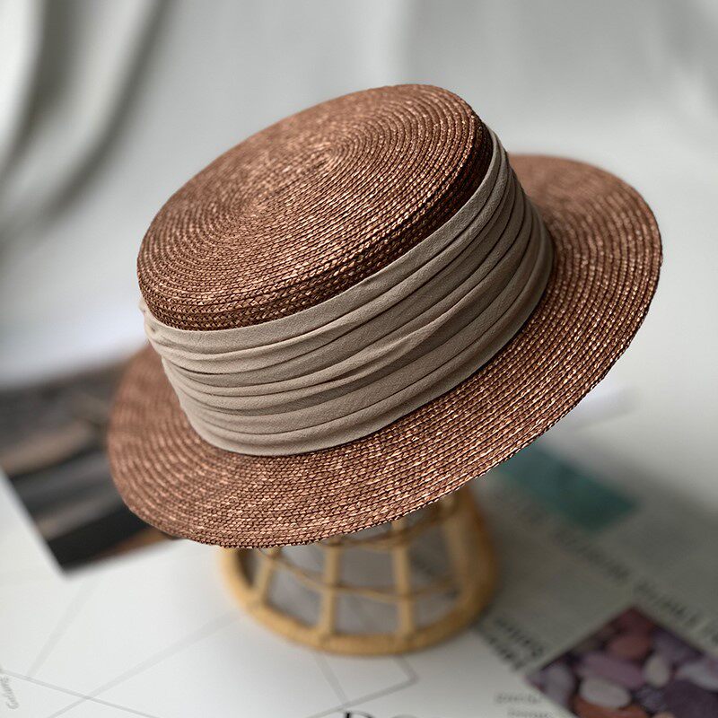 French small hat Hepburn wind female summer straw hat foreign style beach hat sunshade high-end sunshade hat sun protection fashion