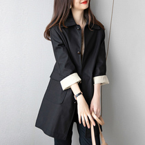 CATHYLADI small man long trench coat high-end suit collar top niche light luxury design coat women