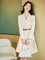 CATHYLADI feminine socialite style pleated skirt dignified atmosphere simple elegant shirt dress workplace dress