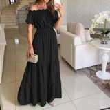 AliExpress модное темпераментное женское многоцветное платье в европейском и американском стиле с цельным воротником, короткими рукавами и длинными рукавами, жаркое лето