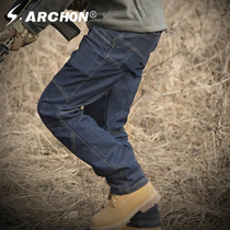 Special Forces Tactical Jeans Men Spring and Autumn Outdoor Sports Stretch Loose Wear-Resistant Commuter For Training Workwear Trousers