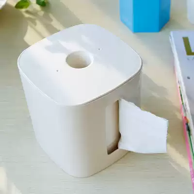 Japan ins Net red tissue box cosmetic room toilet extraction type sanitary paper box plastic simple roll sanitary paper tube desktop round household