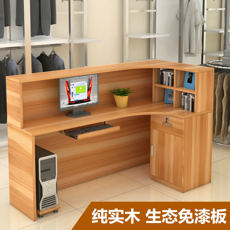 Pure solid wood corner cash register counter Front desk counter Mobile phone repair desk Hotel dining room pharmacy bar table customization