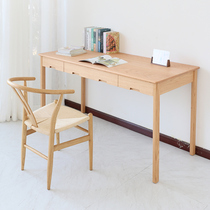 Hongting Childrens Desk Oak Writing Desk Student Solid Wood Writing Desk Writing Desk Home Computer Desk Drawer Table