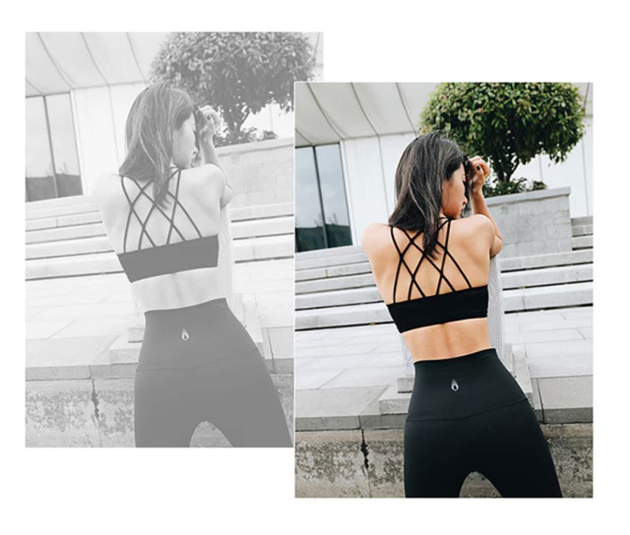 Nữ hoàng yêu thể dục thể thao vest bra chống sốc thu thập rập khuôn corset chạy yoga hỗ trợ cao bra tập gym