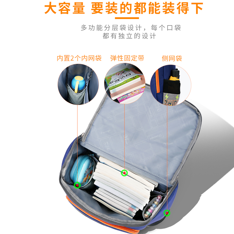 Childrens schoolbag chàng trai nam và nữ 1-3-4-6 lớp 3456 ba lô để giảm bớt gánh nặng của bé trai sườn núi.