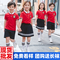 Kindergarten garden dress summer short sleeve dress college style childrens chorus class uniform sports school uniform set primary school students