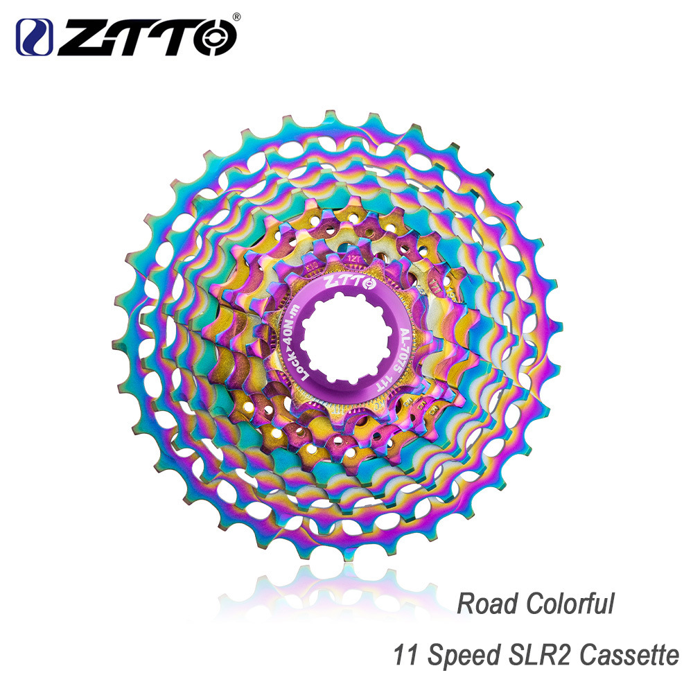 ZTTO CNC colorful hollowed-out ultralight flywheel 11 speed 28T 32T 32T 34T 36T road car clamping gear