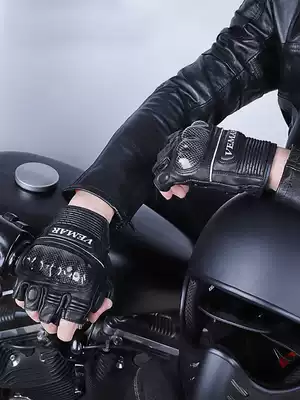 Motorcycle gloves half-finger men's summer motorcycle riding leather anti-fall breathable shock absorption half-finger summer VEMAR