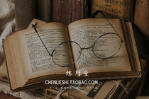 Retro with small round glasses still life ins photography props display window decoration food photography