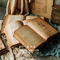 Retro nostalgic literary hardcover foreign English old books antique books European decorative ornaments prop books