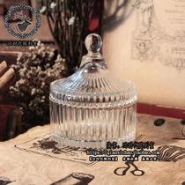 Korean striped crystal glass sugar cup creative home zakka groceries Korean creative tableware