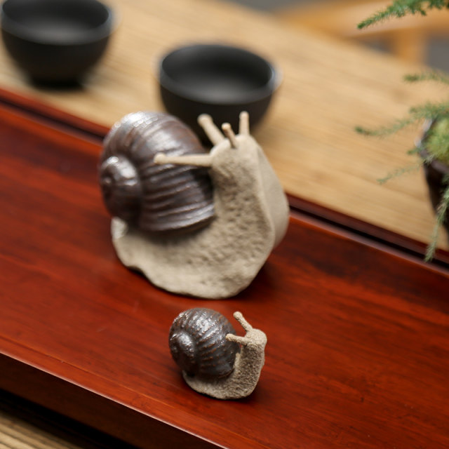 Creative cute tea pet ornaments snail ceramic home decorations bonsai gardening all-match cute simulation small animals