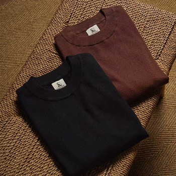 Cm queen of naples consinee silk cashmere knitted round neck long sleeve men's sweater