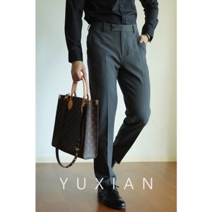 Yuxian All-Purpose Wrinkle-Resistant Non-Iron Dress Pants for Men, Slim Fit, Stretchy Straight-Leg Commuter Trousers, Business Drape, Suitable for All Seasons