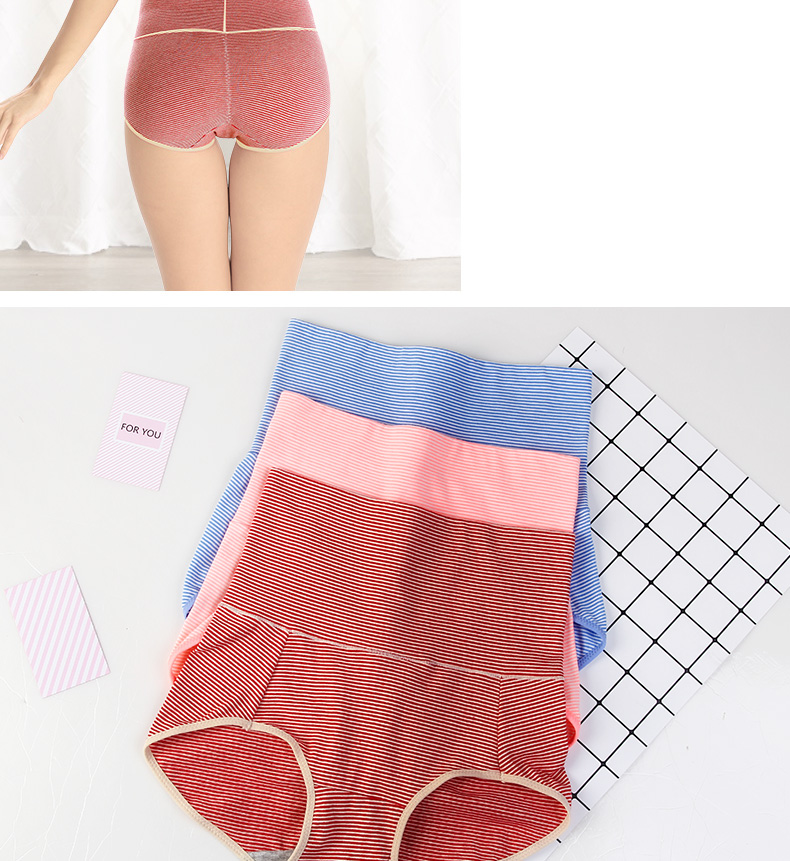 3 tải Fu Nilai mới đồ lót nữ thời trang sọc hông quần cotton vải cao eo đồ lót phụ nữ đồ lót giá rẻ