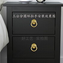 New Chinese mahogany solid wood furniture wardrobe cabinet door drawer handle factory direct pure copper round pull ring handle