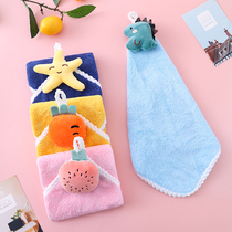 Cartoon can hang household kitchen cleaning towel absorbent lint towel kindergarten children wash face towel