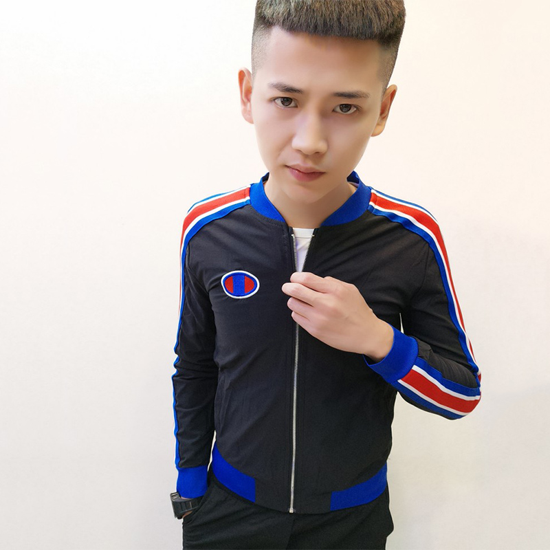 2018 mùa hè Hàn Quốc phiên bản của các xã hội vài người đồng phục bóng chày Slim jacket áo khoác tinh thần guy phần mỏng kem chống nắng quần áo nam