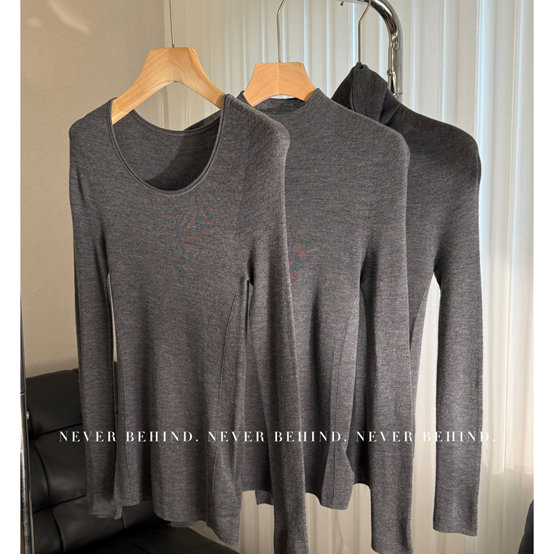 9.27 Fine-Spun Yangtze Yarn 100% Australian Merino Wool 18-Gauge 60-Count Seamless Slimming Base Layer Shirt