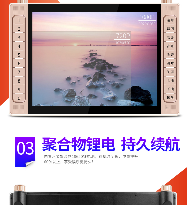 [Chứng nhận 315] Máy xem Jinzheng Ông già 19 inch hát máy HD vuông nhảy máy nghe nhạc radio đa chức năng TV nhỏ cầm tay sạc máy nghe - Trình phát TV thông minh thiết bị phát wifi từ sim 4g
