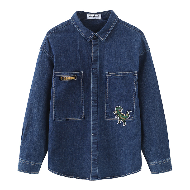 Sibanana Boys Boys Denim Shirt dài tay áo mùa xuân 2020 Thin áo vừa jacket denim trẻ em lớn của.