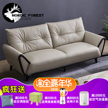  Nordic simple living room small apartment first floor leather sofa Three combination office unit double corner sofa