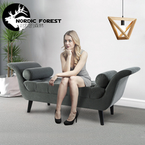  Bed tail stool postmodern simple solid wood shoe stool American sofa stool European bedroom bed front bedside Nordic bed stool