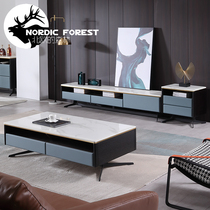 Willpower Light Lavish Rockboard Tea Table TV Cabinet Combo storage Small family type minimalist modern marble tea table Living room