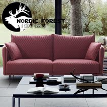 Light luxury postmodern down leather sofa Nordic simple sofa combination small apartment first layer cowhide three-person seat