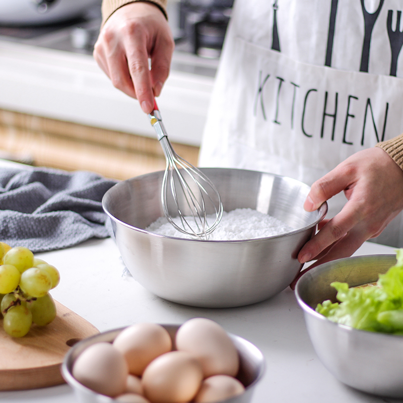 Creative kitchen 304 stainless steel egg basin household baking stirring and peppery salad bowl soup dishwasher basin
