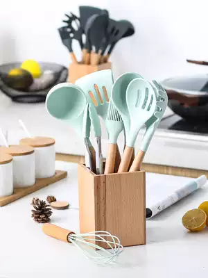 Silicone Beech spatula non-stick pan special high temperature resistant Nordic kitchen cooking shovel soup spoon Spatula baking set