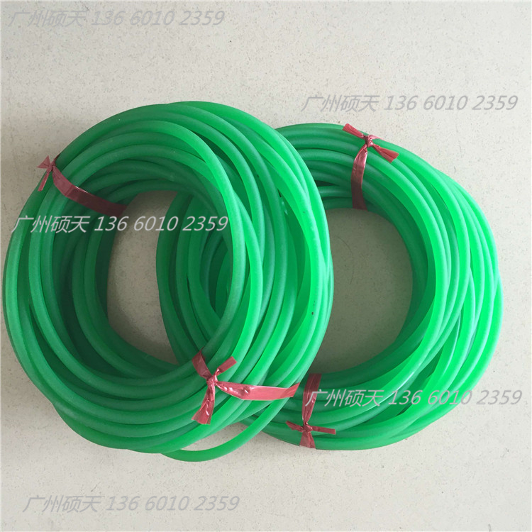 Green PU rough surface round belt polyurethane tempering furnace anti-static belt transmission belt factory direct sales