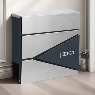 Gudun Light Luxury Stainless Steel Mailbox Wall-Mounted with Newspaper Rack Post Box Opinion Box Easy to Install Outdoor Newspaper Box