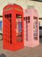 Trendy Store Decoration Iron Art Pink Telephone Booth Storage Cabinet Mailbox Vintage Street Sign Large Props